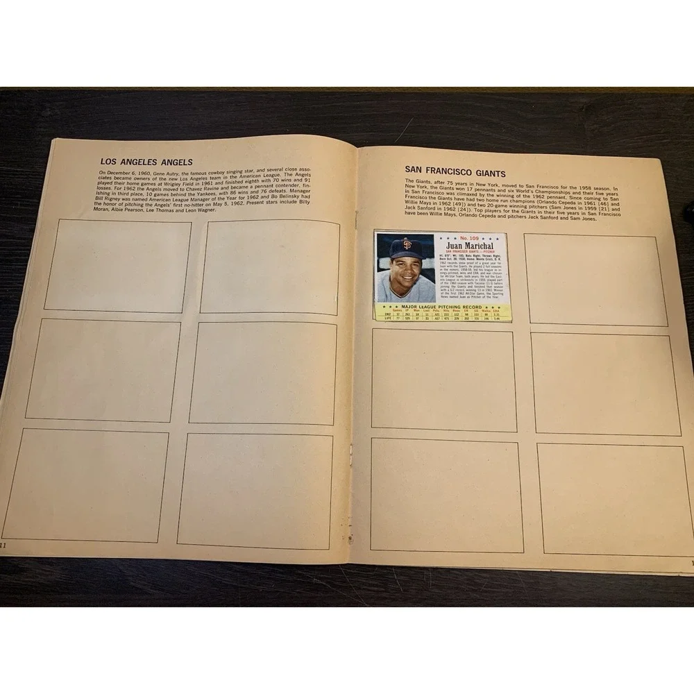 1963 Post Cereal JELL-O Baseball Card Collector's Album with 15 Cards